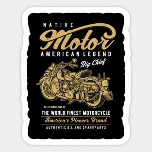 Native Motorcycle. American Legend Sticker